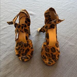 Marion Parke Bella Crisscross Ankle-tie Sandals In Leopard